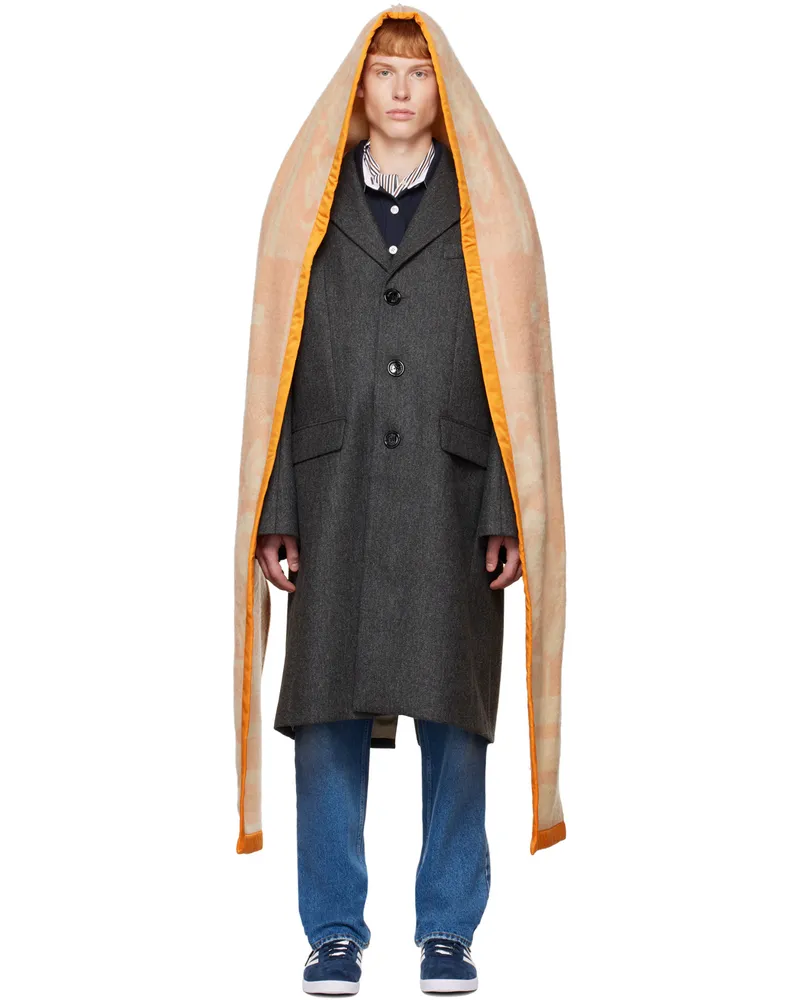 Meryll Rogge Gray Blanket Hood Coat Grey