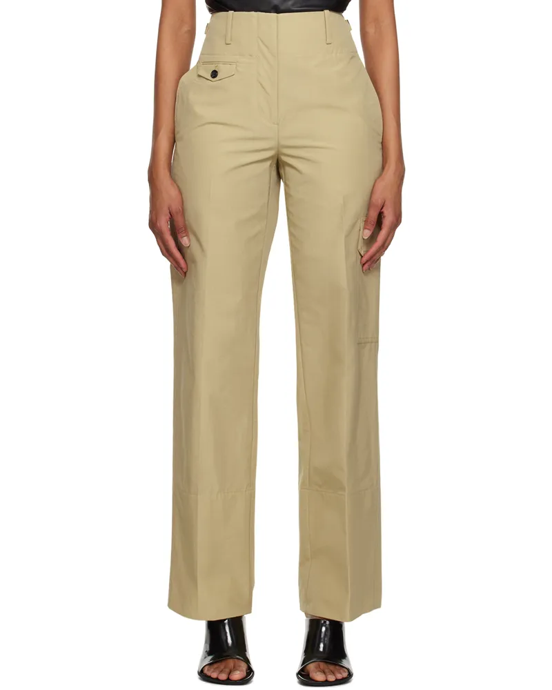 Helmut Lang Beige Utility Trousers Uniform