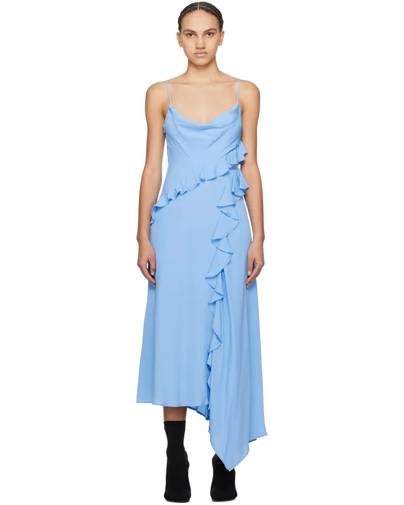 MSGM Blue Ruffle Maxi Dress 84
