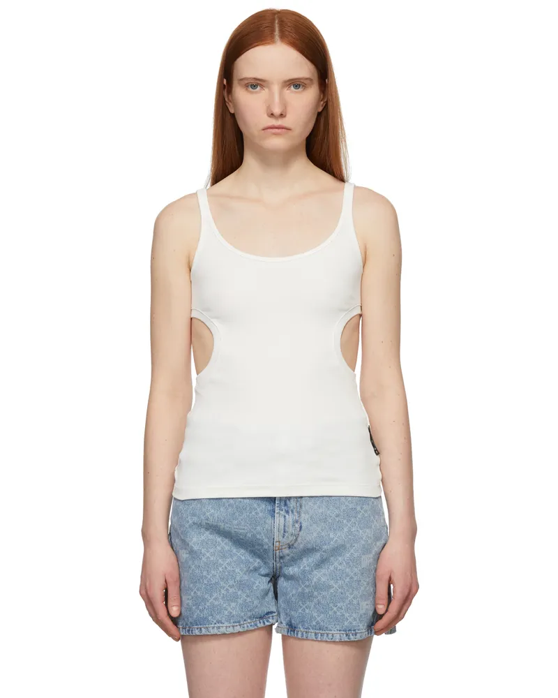 OFF-WHITE White Rib Knit Meteor Tank Top 100