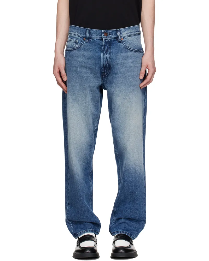 HUGO BOSS Blue Relaxed Tapered-Fit Jeans 421-medium