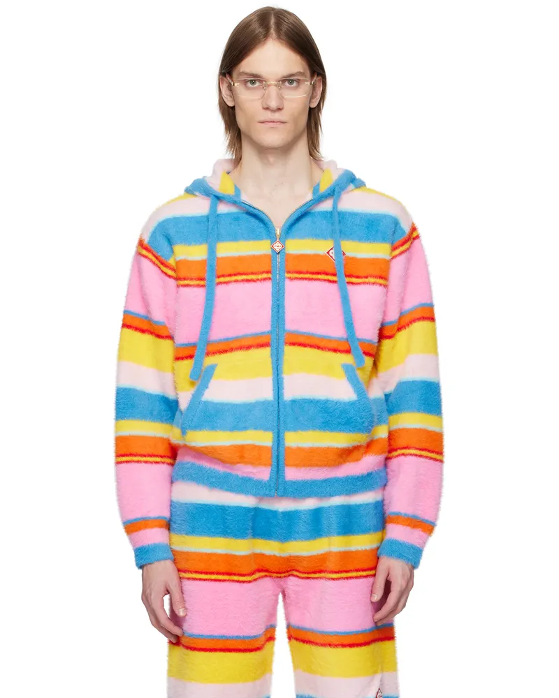 Casablanca Paris Multicolor Fluffy Stripe Oversized Hoodie Multi