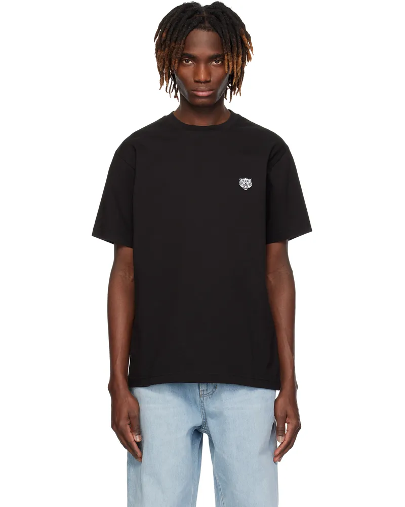 Kenzo Black Kenzo Paris 'KENZO Happy Tiger' Embroidered T-shirt Black