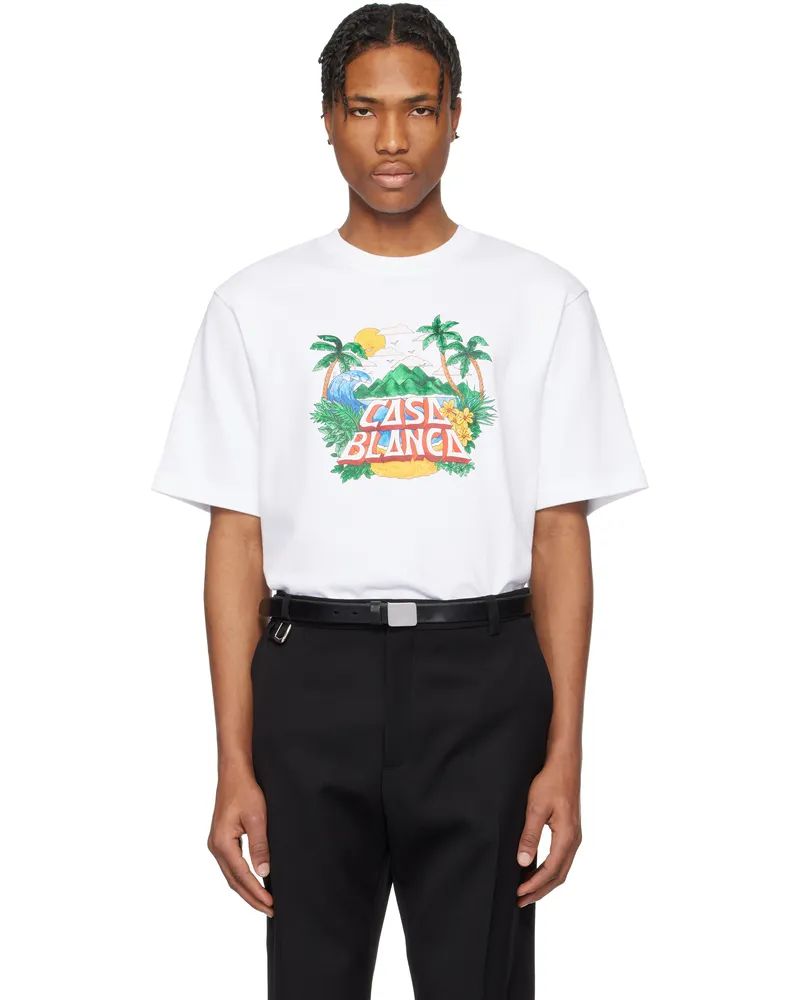 Casablanca Paris White 'Casa' Beach Wave T-shirt White