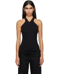 Courrèges Black Zipped Tank Top Black