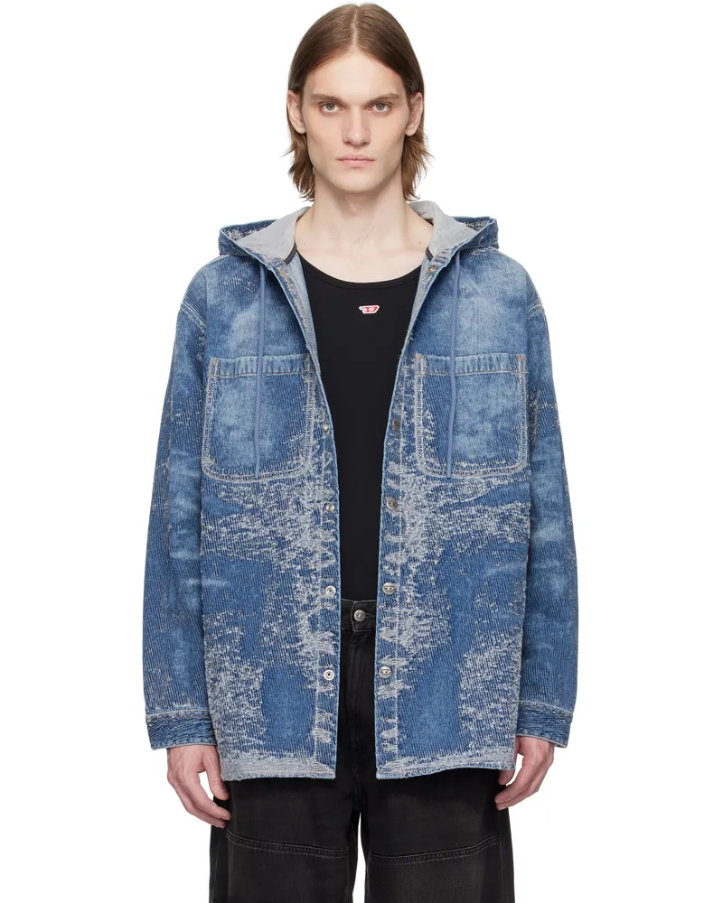 Diesel Blue D-Dewnys-Hood-S Denim Hoodie 1