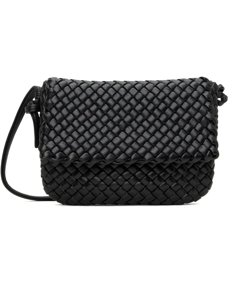 Bottega Veneta Black Cobble Messenger Bag Black-gold