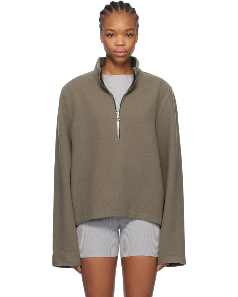 Rier Taupe Fleece Sweater Argile