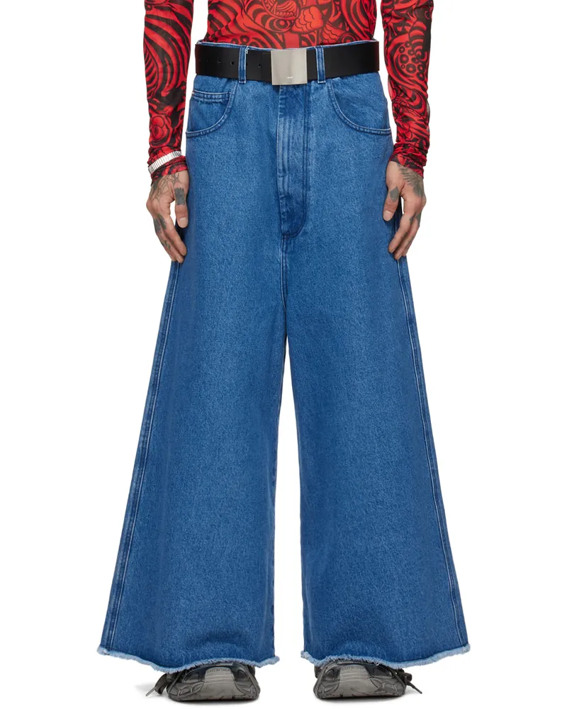 LU'U DAN Blue Cropped Jeans Mid
