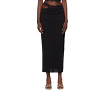 Black Ria Split Midi Skirt