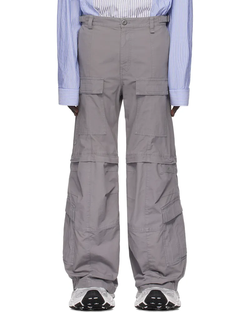 Balenciaga Gray Flared Cargo Pants Balenciaga