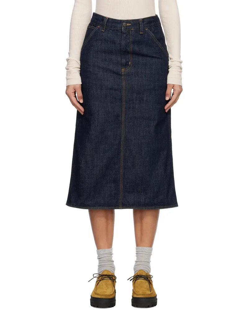 Carhartt WIP Blue Single Knee Midi Skirt Blue