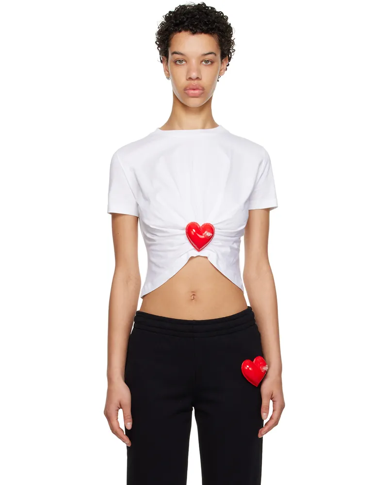Moschino White Inflatable Heart T-Shirt J0001