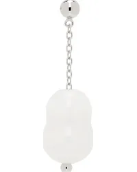 Christophe Lemaire White & Silver Carved Stone Single Earring Whchalk