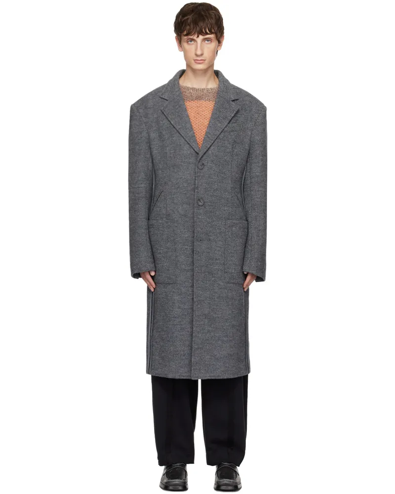 Eckhaus Latta Gray Form Coat Cement