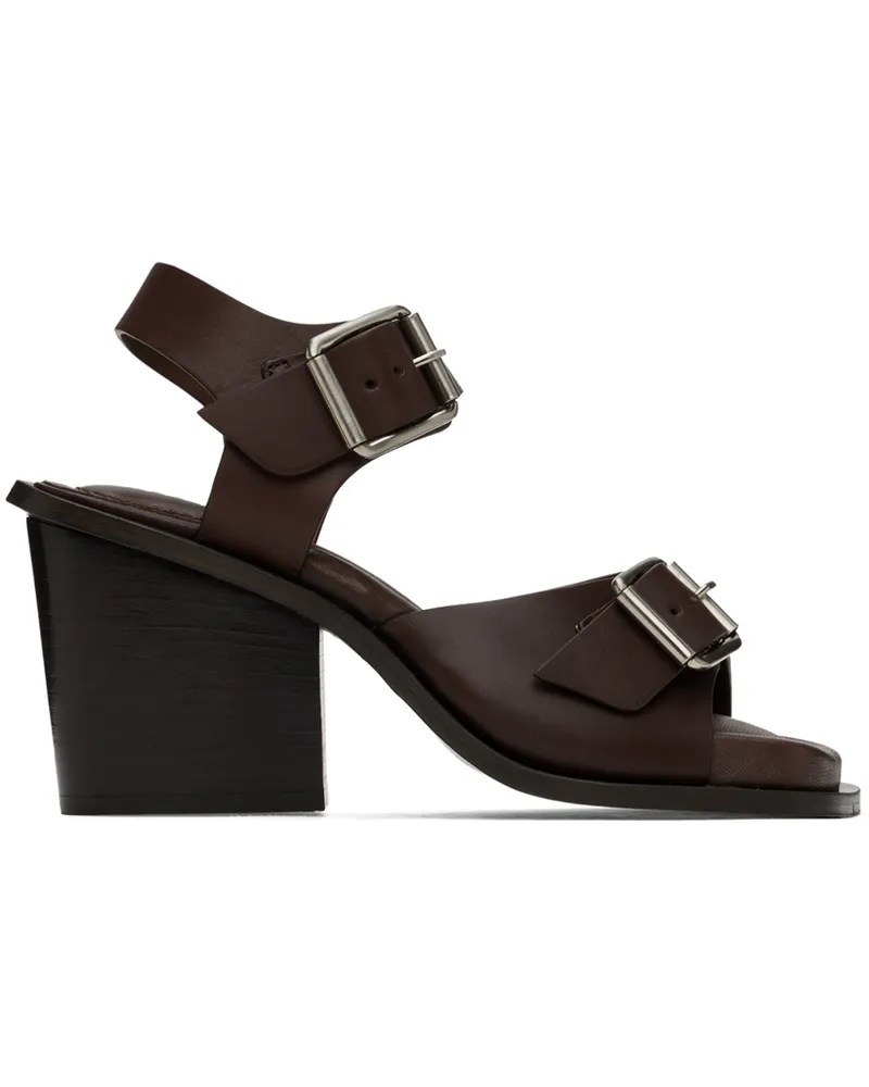 Christophe Lemaire Burgundy Square 80 Heeled Sandals Br401