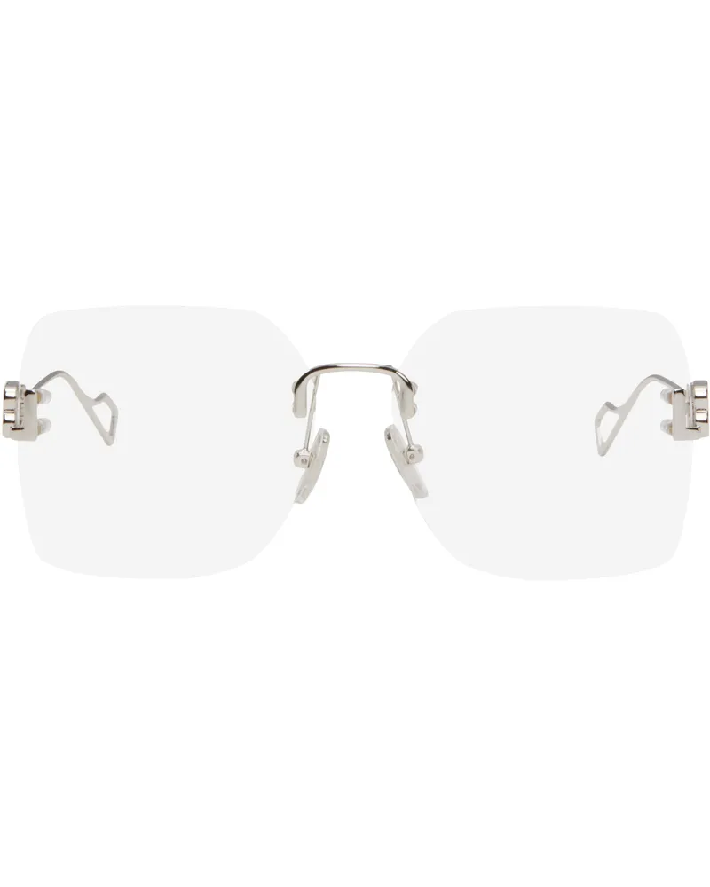 Balenciaga Silver Rimless Glasses 002