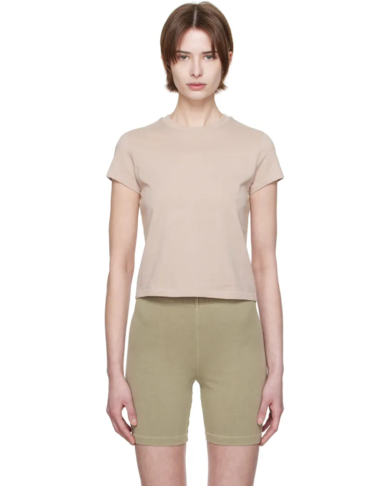 SKIMS Brown Relaxed Tees Shrunken T-shirt Fawn