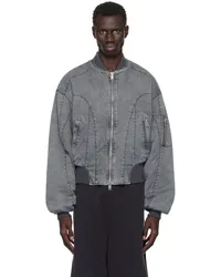 Han Kjøbenhavn Gray Zip Bomber Jacket Black