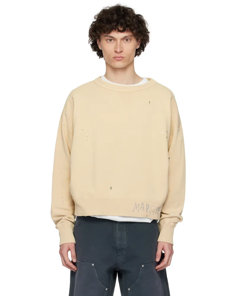 Maison Margiela Beige Graffiti Logo Sweatshirt 112
