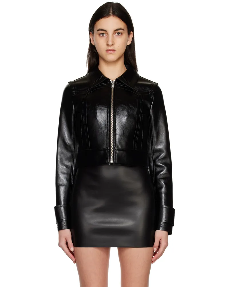 STAND Black Quatro Faux-Leather Biker Jacket 89900