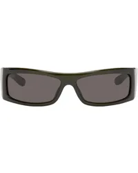 Gucci Green Rectangular Sunglasses Green-green-grey