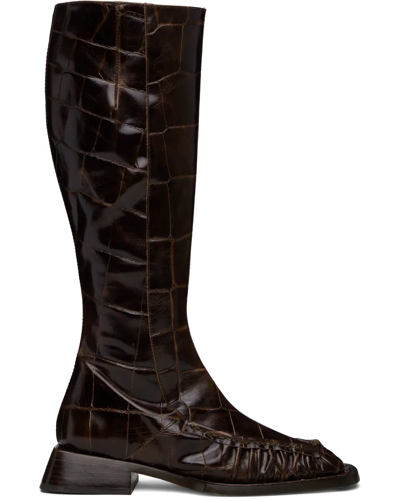 Miista Brown Pats Tall Boots Brown