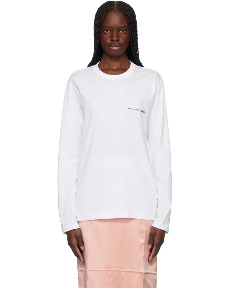 Comme des Garçons White Basic Logo L/S Jersey T-shirt 3