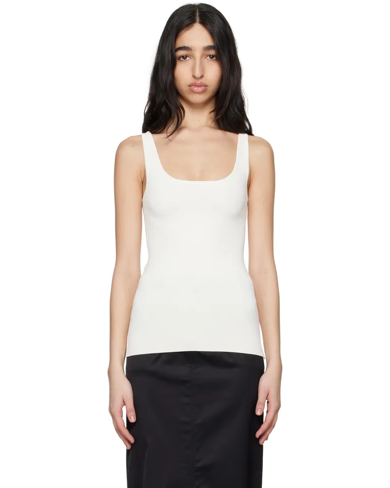 Totême Off-White Compact Knit Tank Top White
