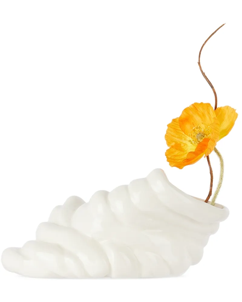 Completedworks White Medium 'Don't Slouch!' Vase Glossy