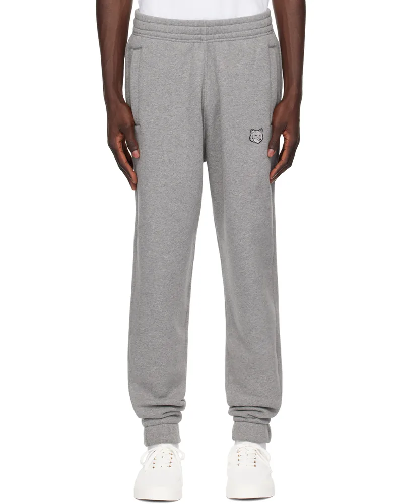 Kitsuné Gray Bold Fox Head Sweatpants H131