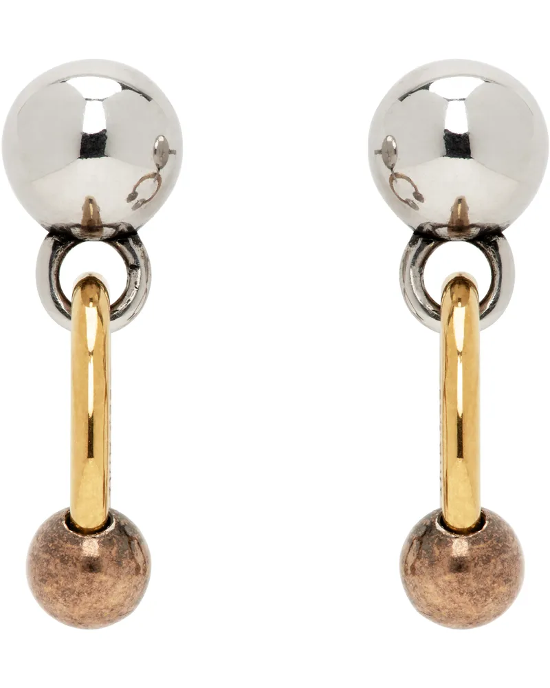 Christophe Lemaire Silver & Gold Rattle Earrings Mu525