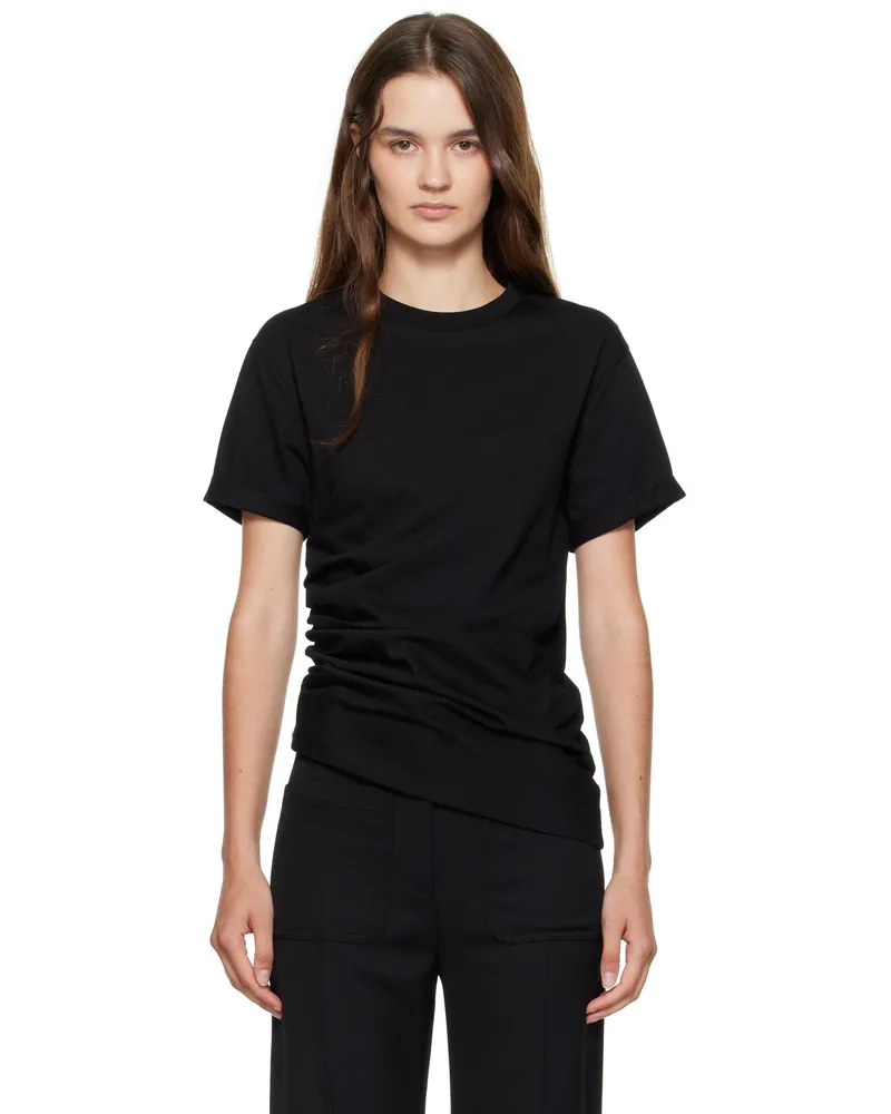 Victoria Beckham Black Gathered Detail T-shirt Black