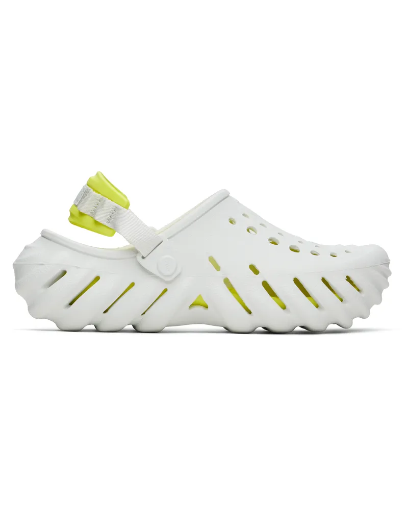 Crocs White & Yellow Echo Sandals Moonlight