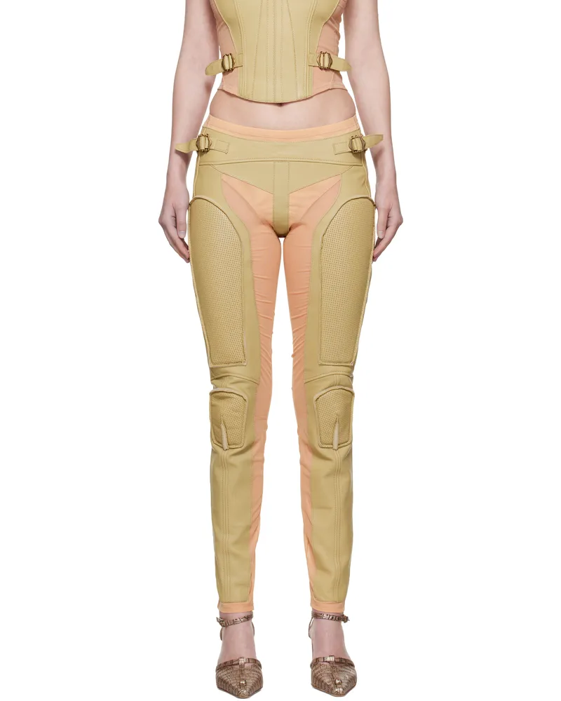 Charlotte Knowles Khaki & Pink GTR Trousers Pale