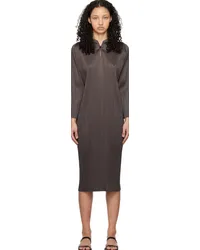 Issey Miyake Gray Monthly Colors January Maxi Dress Charcoal