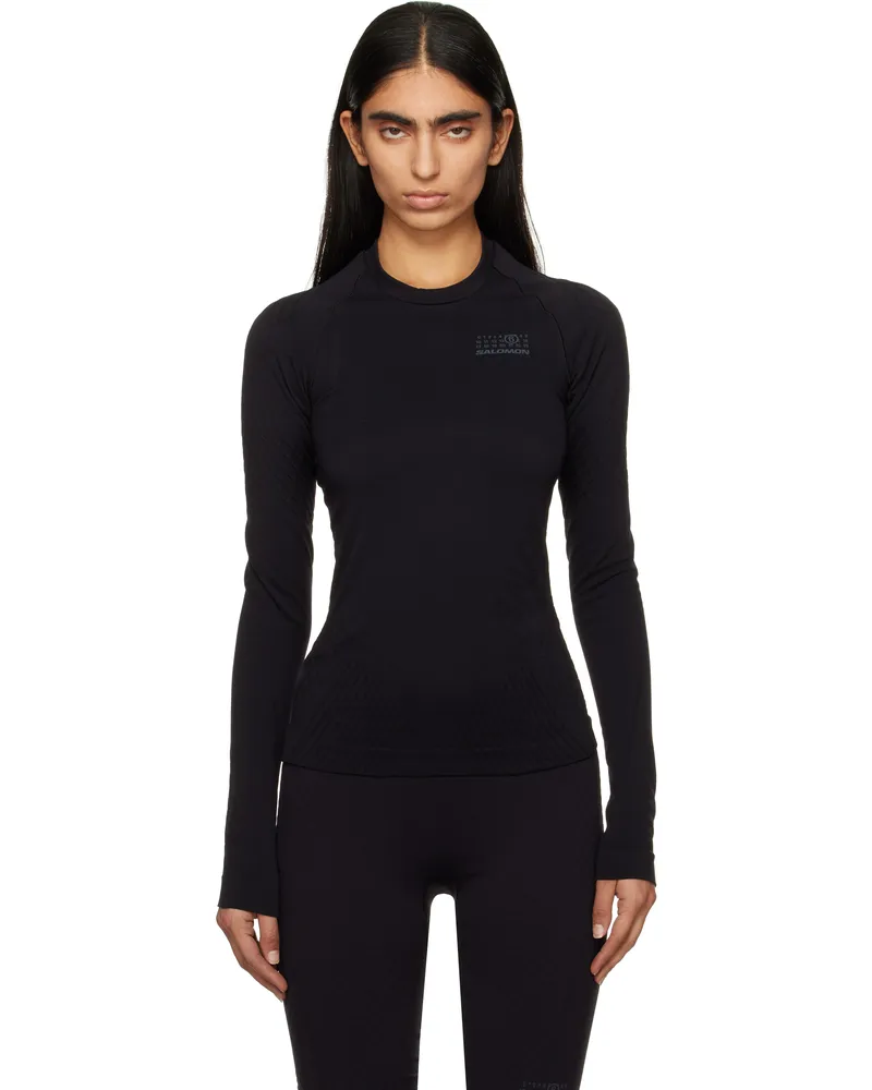 Maison Margiela Black Salomon Edition Jacquard Long-Sleeved T-shirt 900
