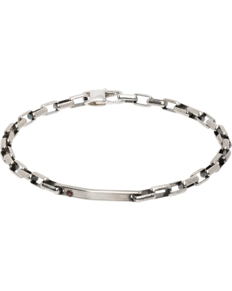 TITLE OF WORK Box Link Bar Bracelet Silver