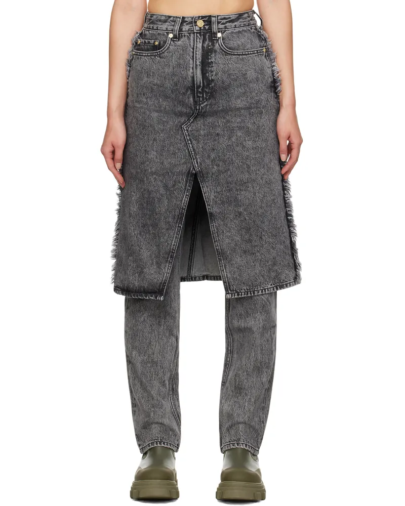 Ganni Gray Layered Jeans 055