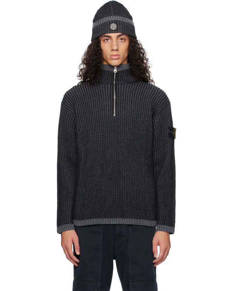 Stone Island Gray 516C1 Vanisé Full Rib RWS Wool Sweater V0m65