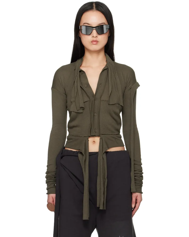 OTTOLINGER Green Extended Trim Cardigan Green