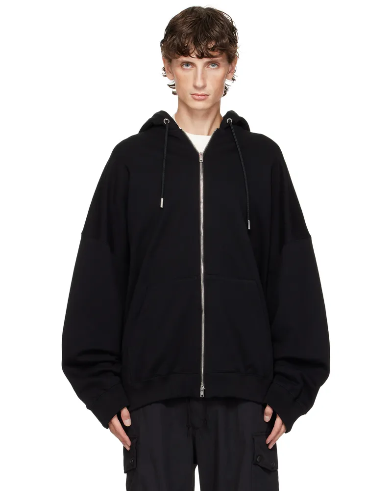 Mastermind World Black Oversize Glass Beaded Full-Zip Hoodie Black