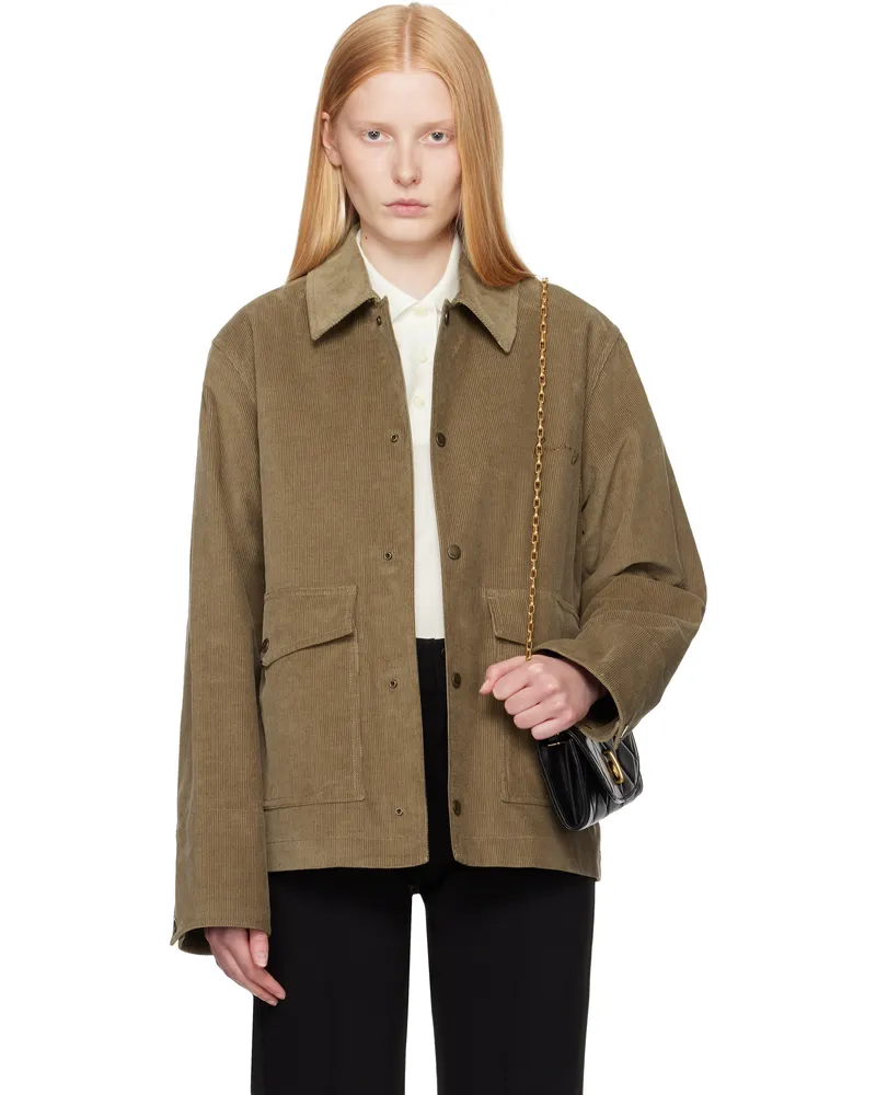 Burberry Taupe Corduroy Jacket Puddle
