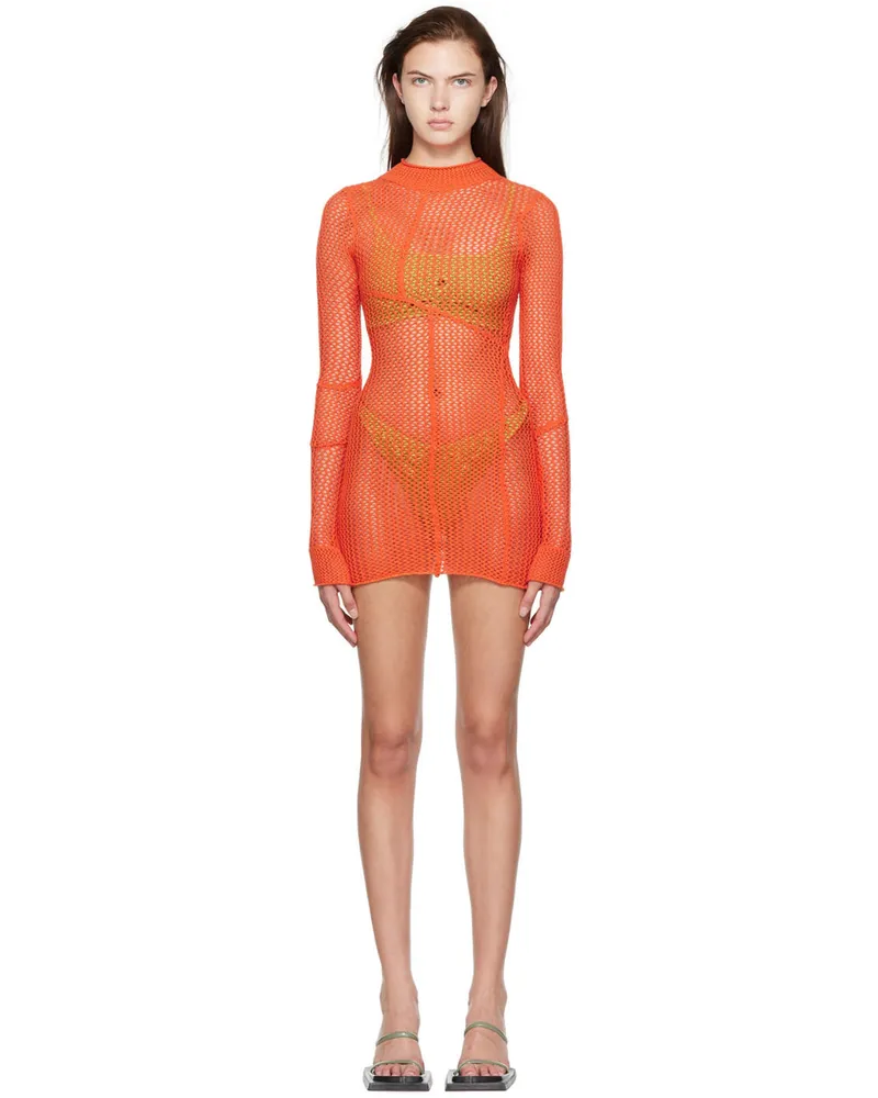 GUIZIO SSENSE Exclusive Orange Minidress Orange