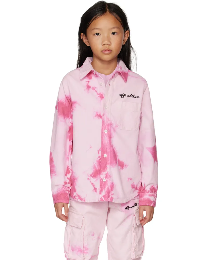 OFF-WHITE Kids Pink Tie-Dye Shirt Pink