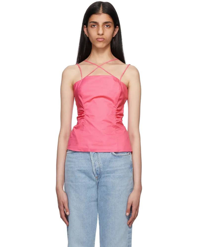 Frame Denim Pink Tie Back Tank Top Htpk