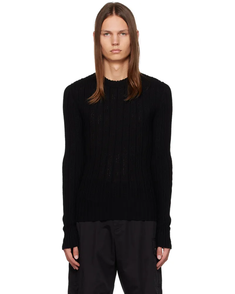 Dolce & Gabbana Black Ribbed Sweater N0000