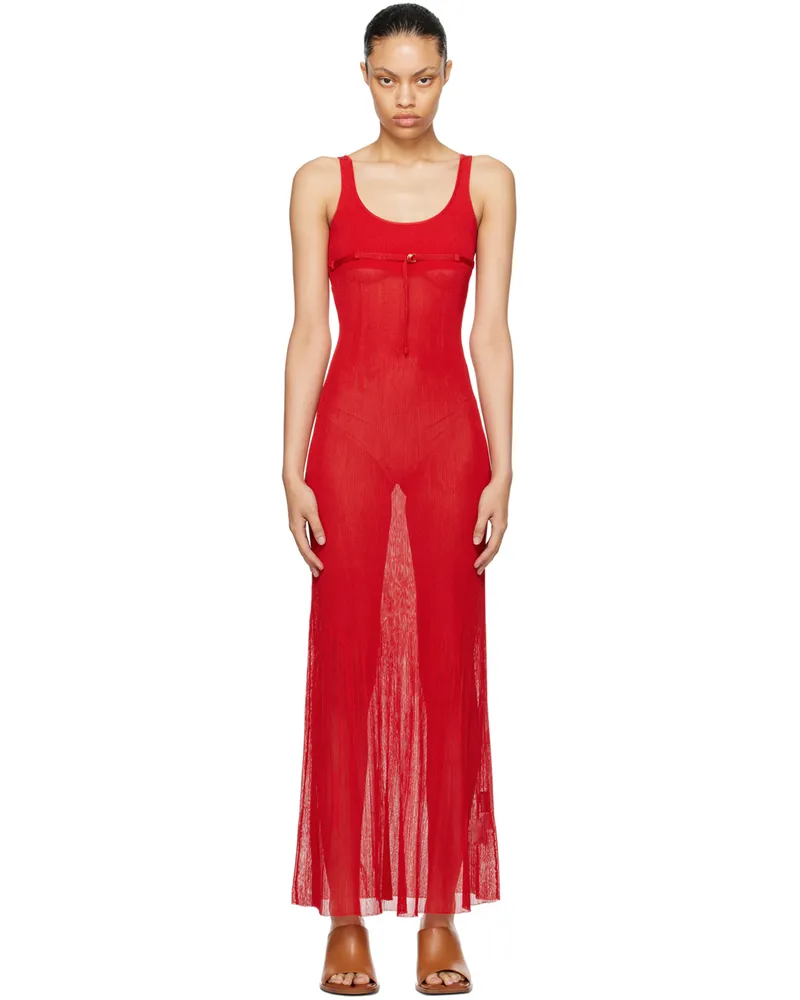 Jacquemus Red Le Chouchou 'La Robe Maille Oranger' Maxi Dress 470