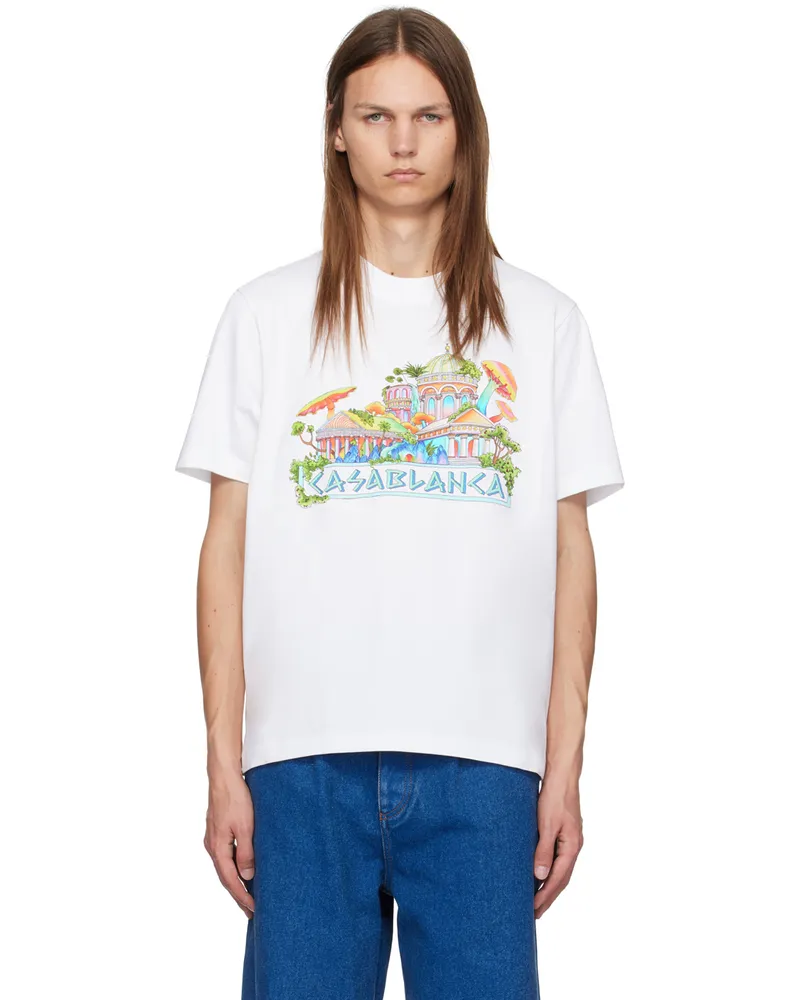 Casablanca Paris White 'The Road To Knowledge' T-Shirt The