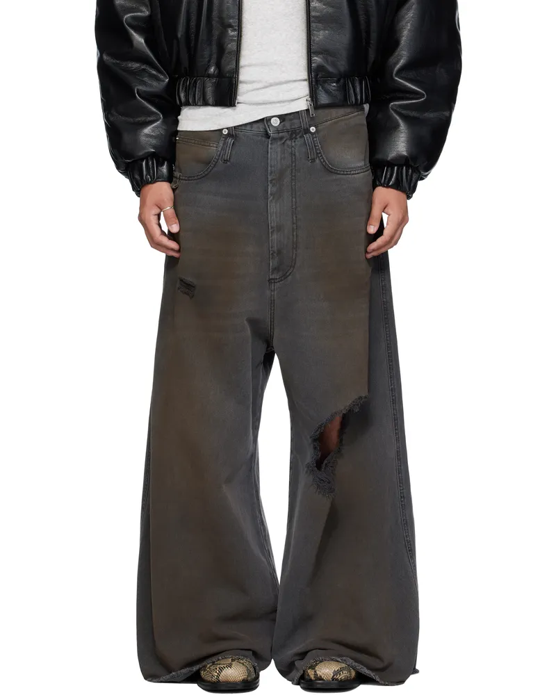 LU'U DAN Gray Dumpster Jeans Dirty